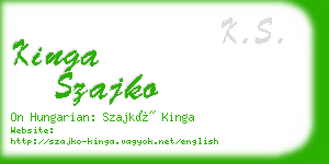 kinga szajko business card
